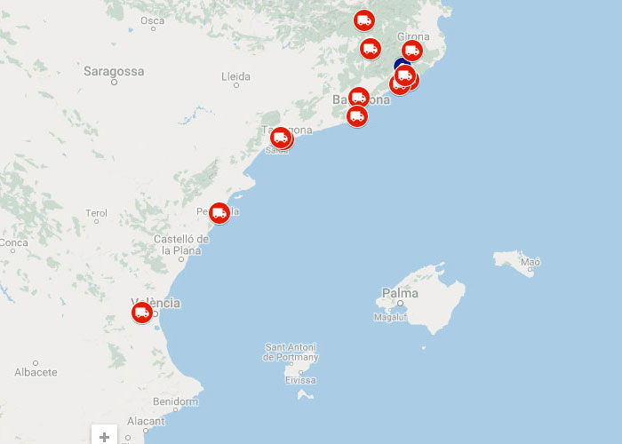 Mapa SERHS Distribució Logística hostaleria i restauració